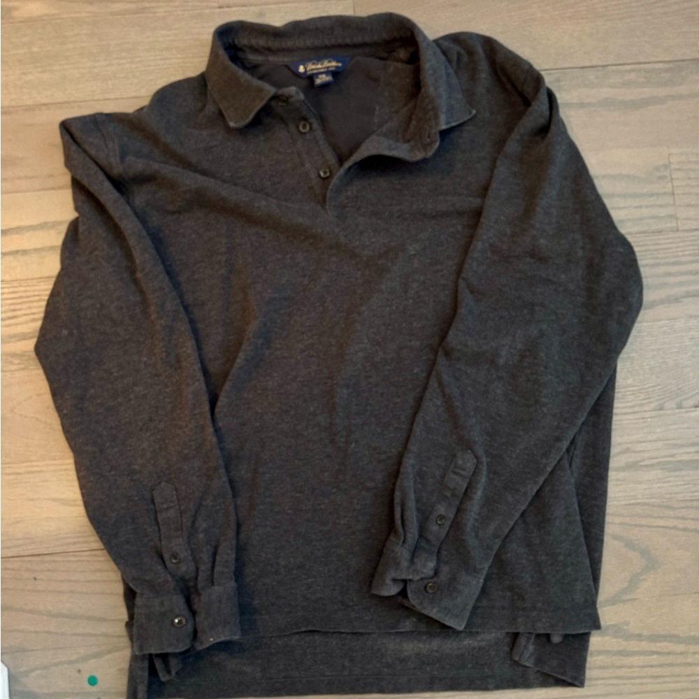 Brooks Brothers Charcoal Long-Sleeved Polo Shirt